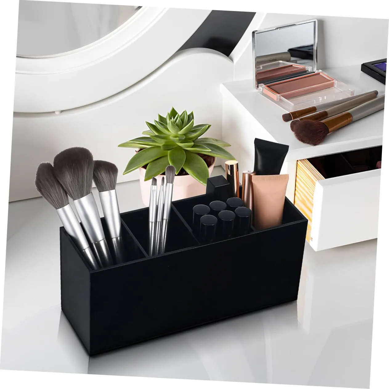 Angoily organizer pennelli trucco acrilico nero