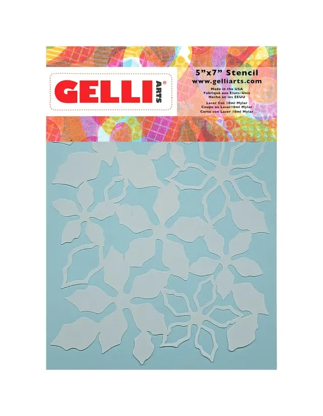 Gelli Arts Poinsettia stencil 13x18 cm mylar stella di Natale