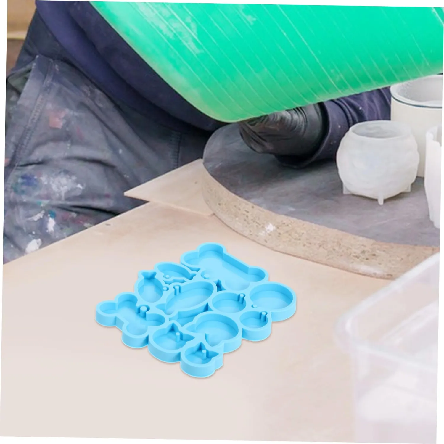 Angoily Stampi Silicone Targhette Cane Resina Forme Blu