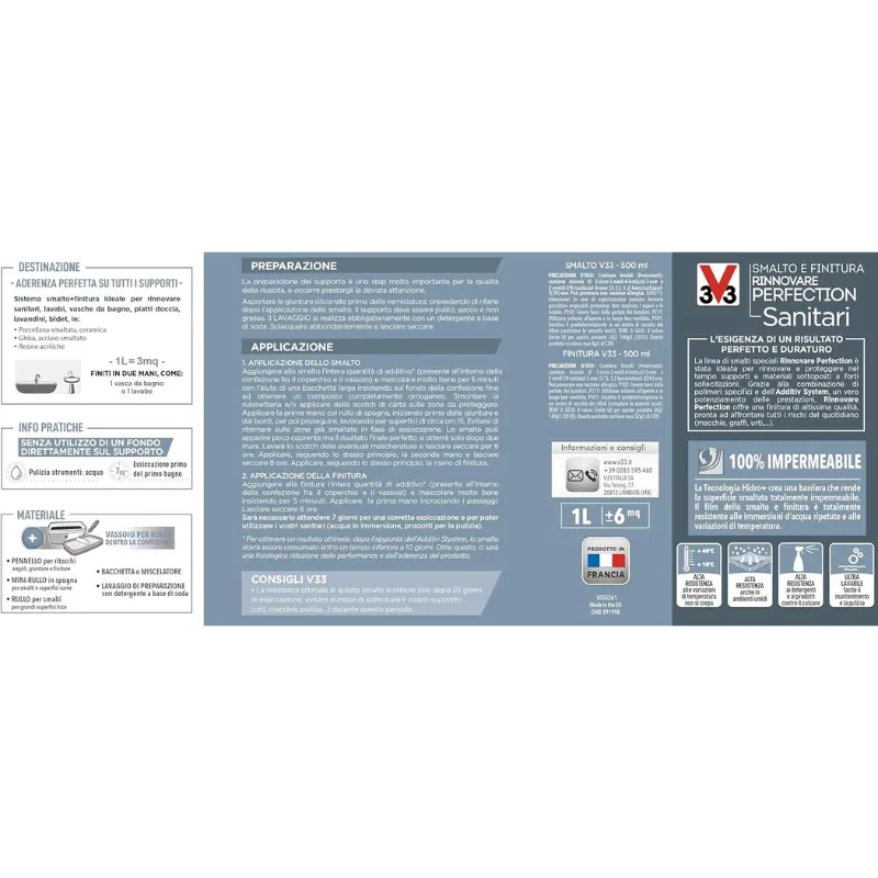 V33 Rinnovare Smalto Sanitari Senza Fondo satinato