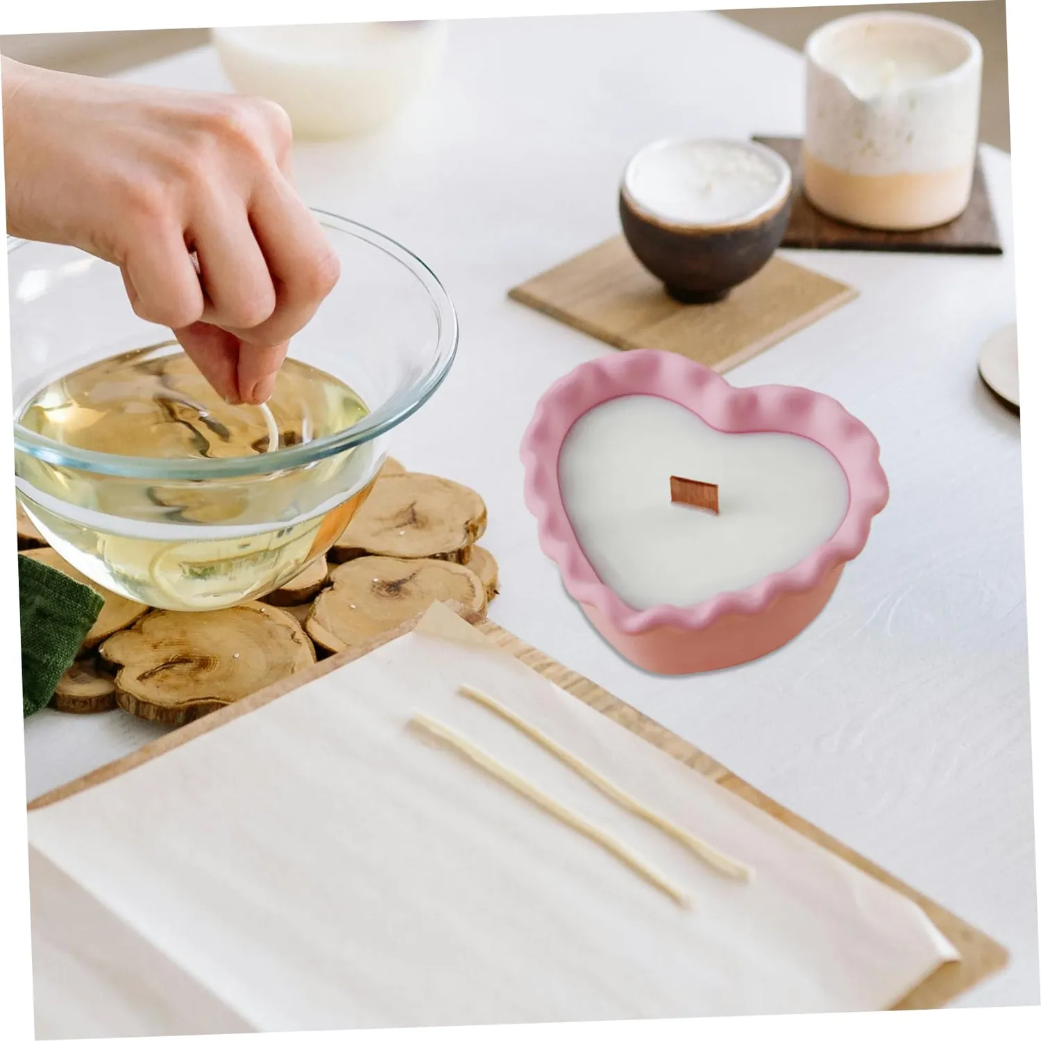 Angoily stampo silicone cuore candele 2 pezzi