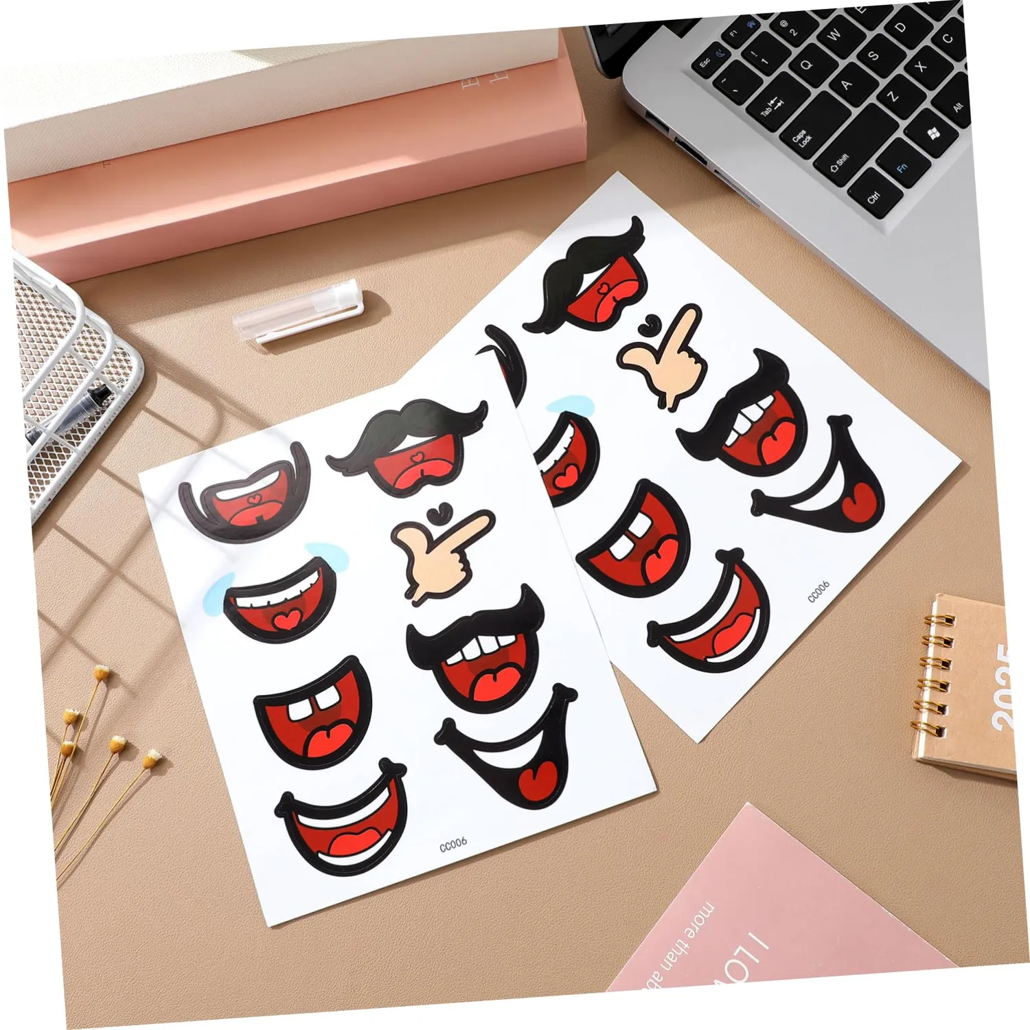 Angoily Adesivi bocca cartoon 10 fogli per bambole DIY