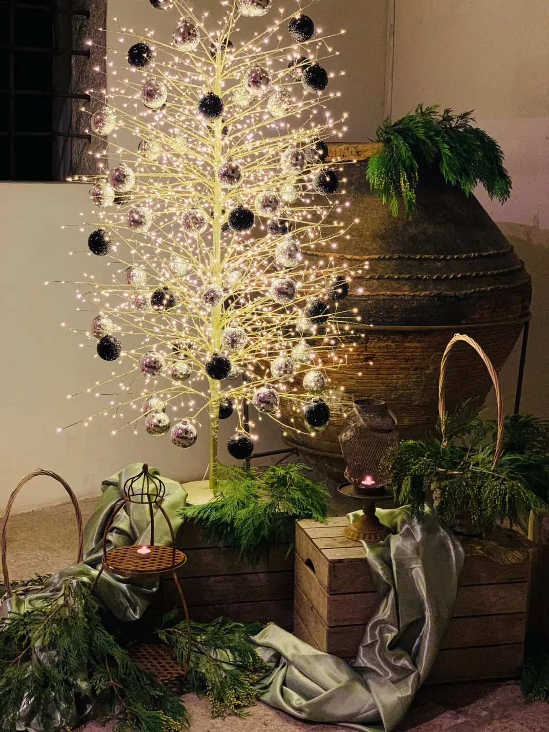 Giodicart Albero Faggio oro 180 cm 2000 micro LED calda