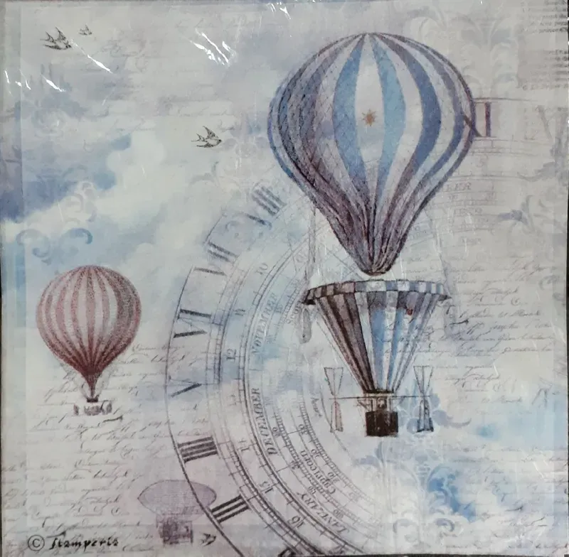 Deco Foam DFT259 carta riso mongolfiere decoupage