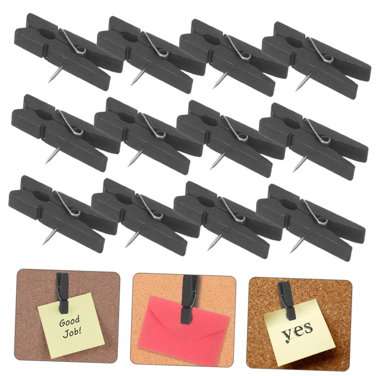 Angoily puntine con clip per bacheca nere 100 pezzi senza fori