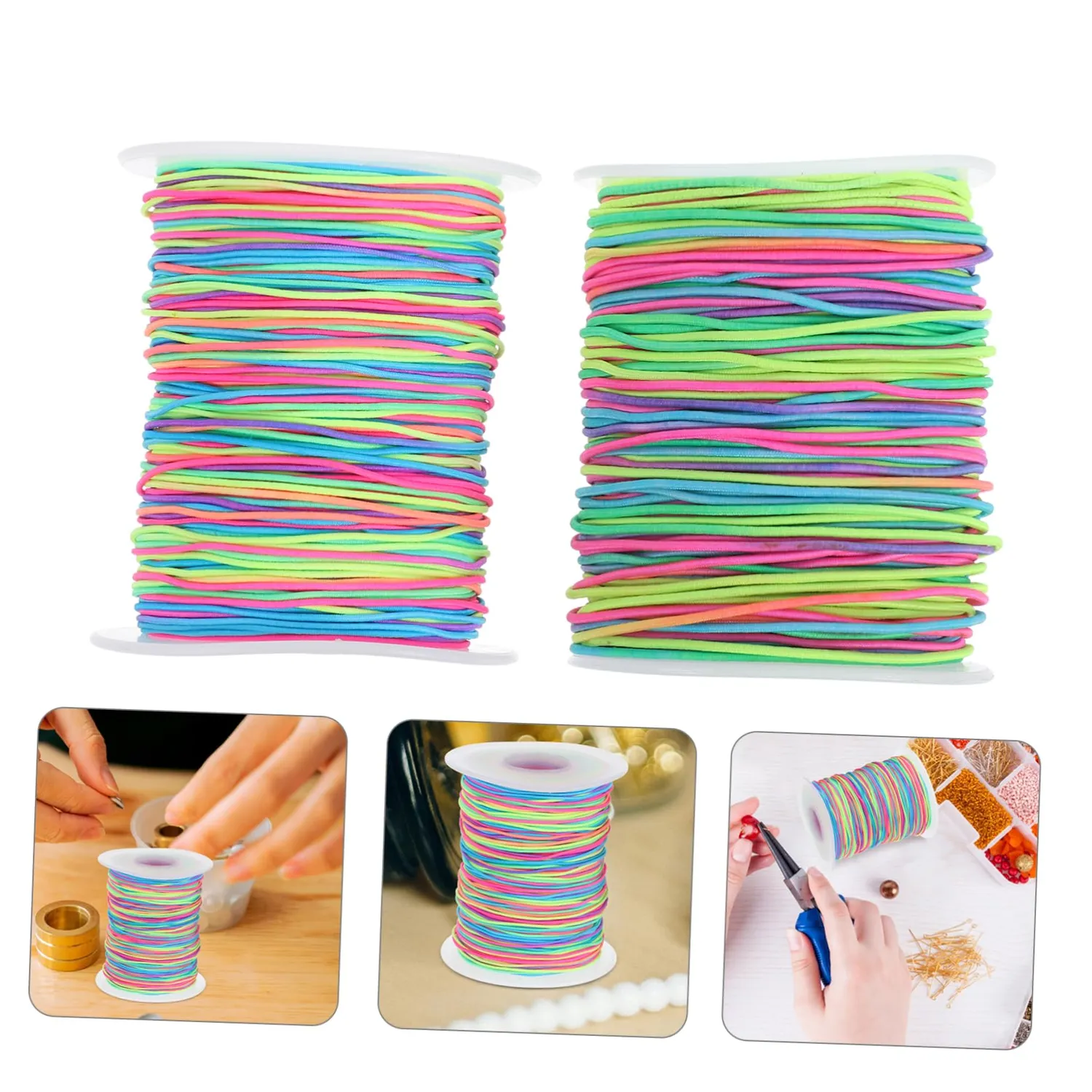 Angoily Filo Elastico Braccialetti Colorato 2 Pezzi Bijoux