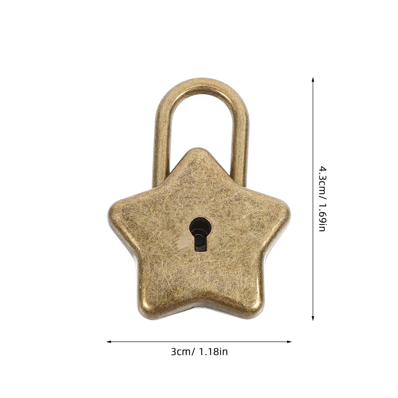 Angoily Lucchetto Stella 5 Punte Mini con Chiave Argento