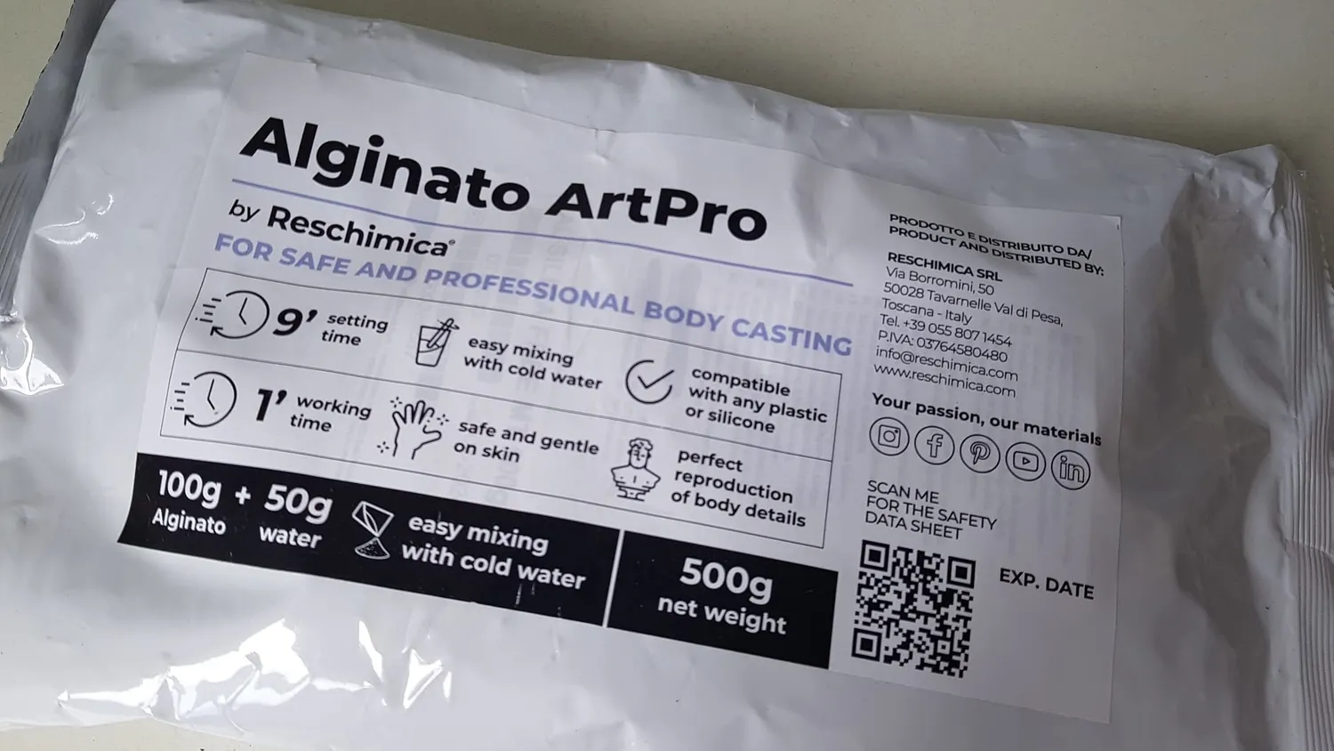 Reschimica Artpro alginato cromatico impronte 450 gr atossico