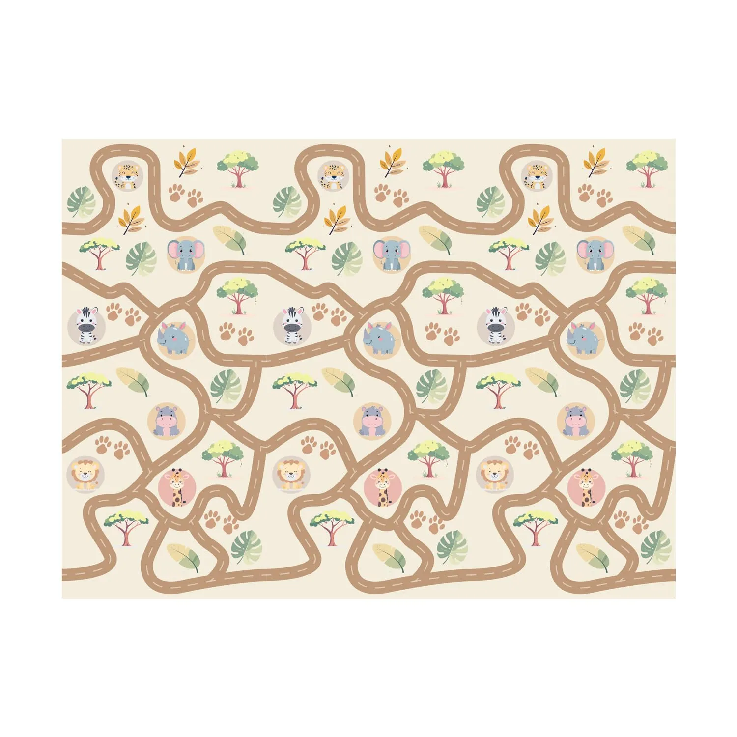 Giodicart Tappeto Gioco Allegra Savana 200x180 cm Pieghevole