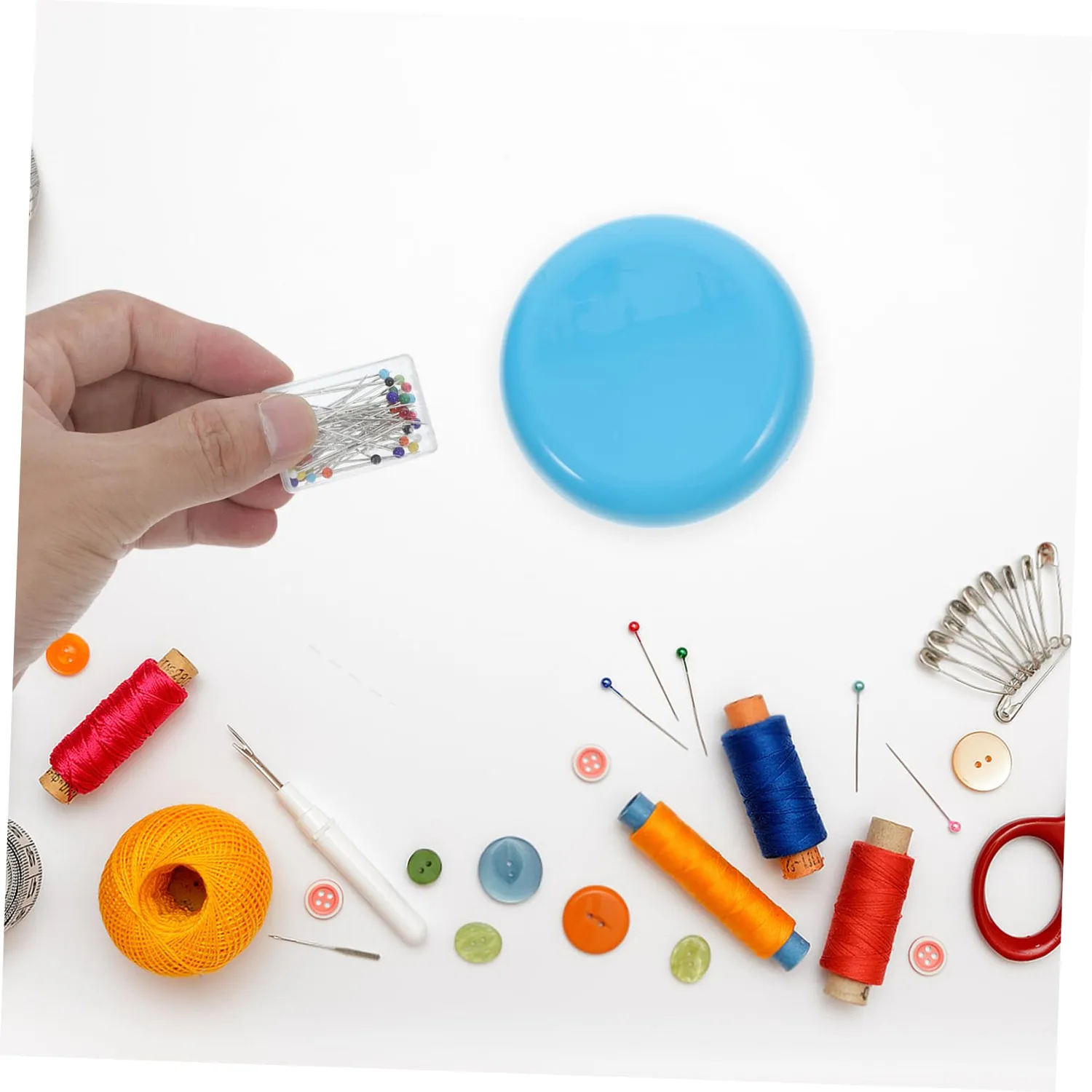 Angoily puntaspilli magnetico cucito azzurro