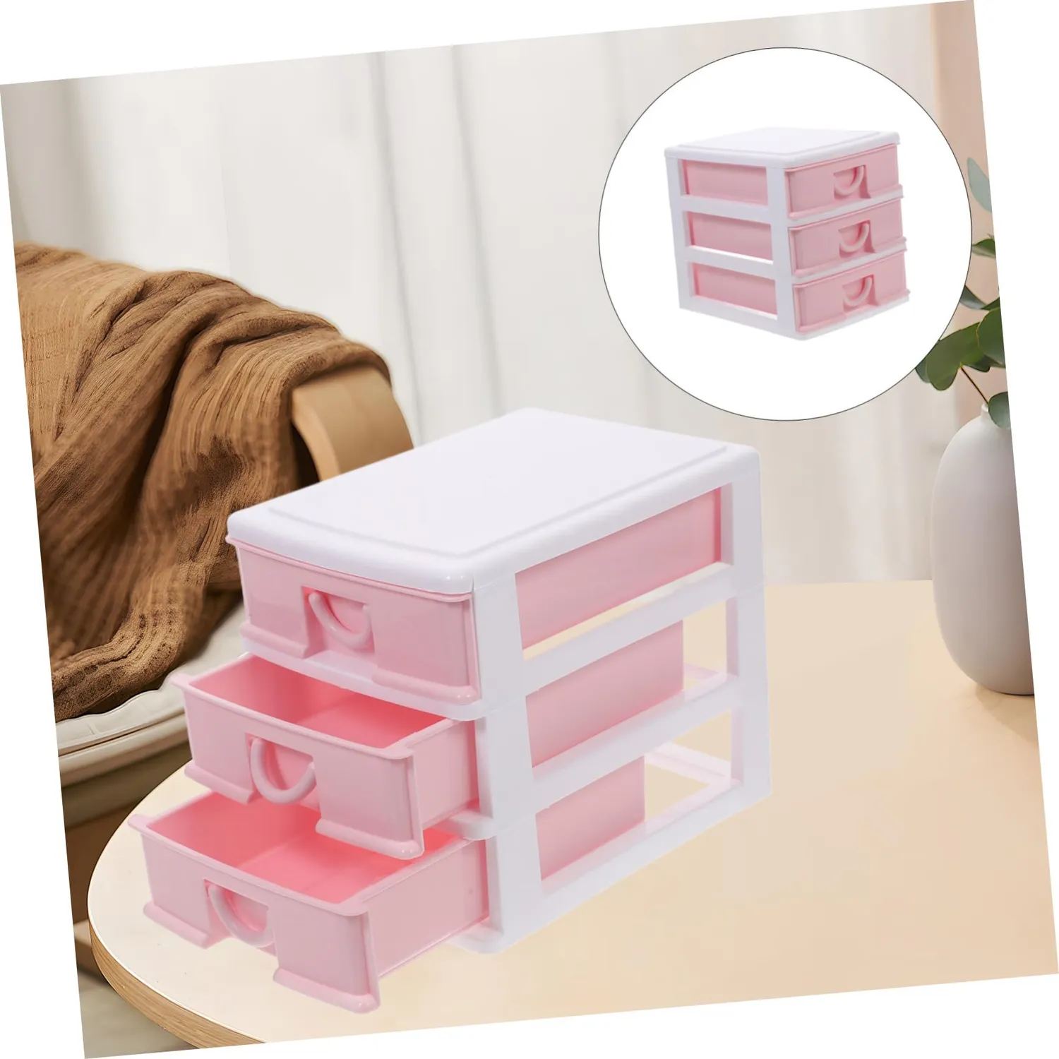 Angoily Organizer Trucchi con Cassetti Trasparente Rosa