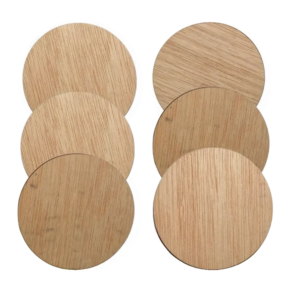 Naturesin Sottobicchieri tondi legno 10 cm kit 6 pezzi