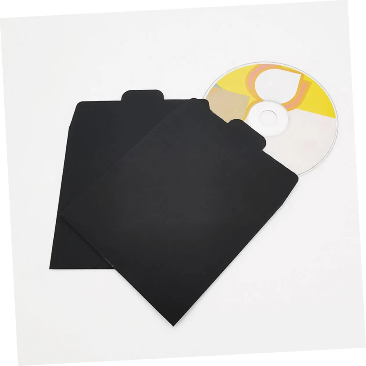 Angoily buste per CD nere 100 pezzi in carta resistente
