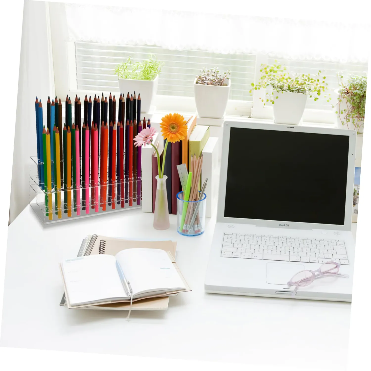 Angoily Organizer Portapenne Acrilico 48 Posti Trasparente