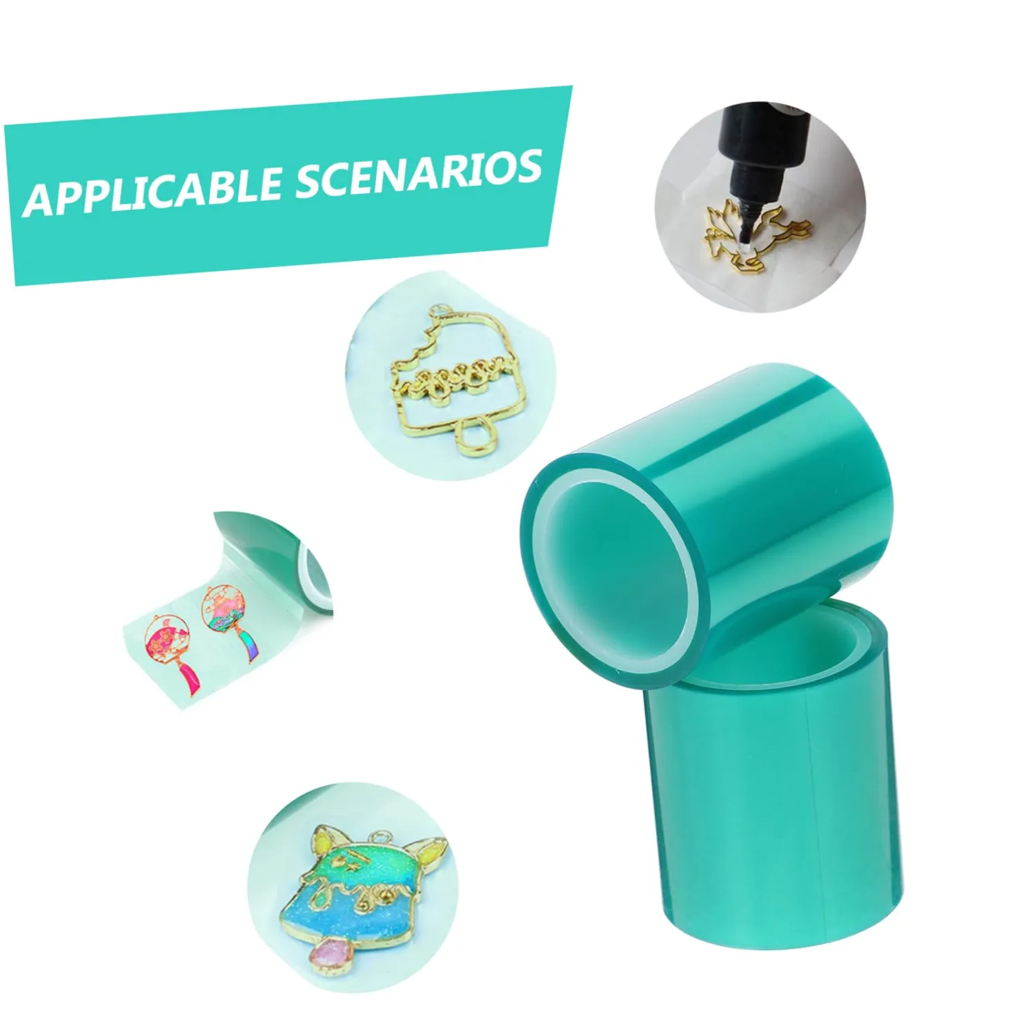 Angoily Nastro Resina Epossidica PET Verde 2 Pezzi
