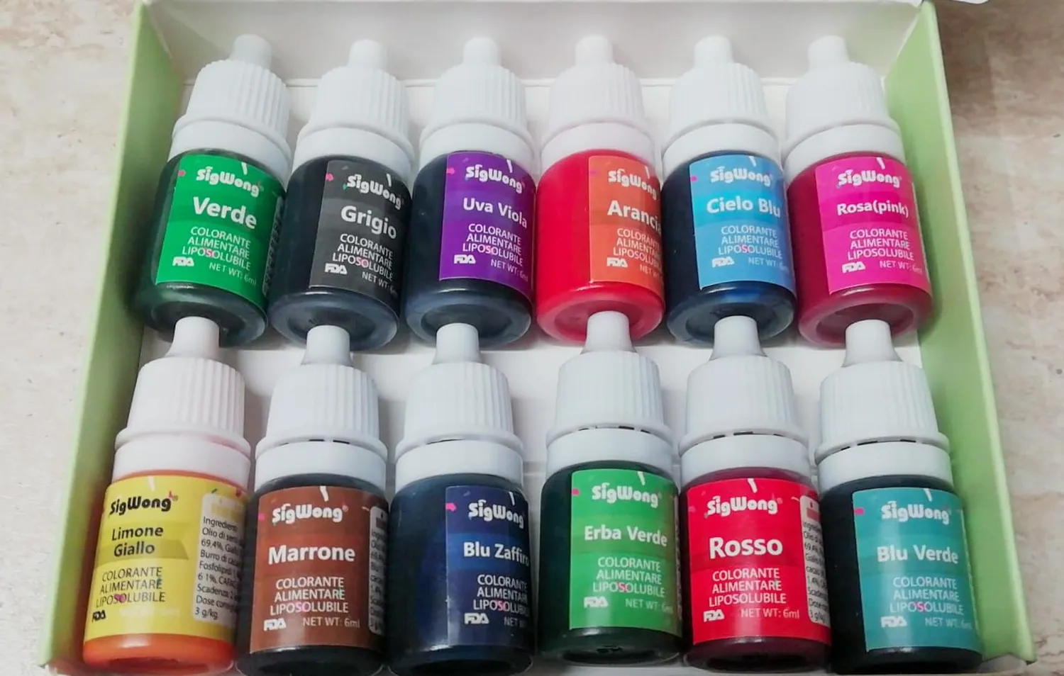 Sigwong Coloranti Alimentari Cioccolato 12x6ml liposolubili