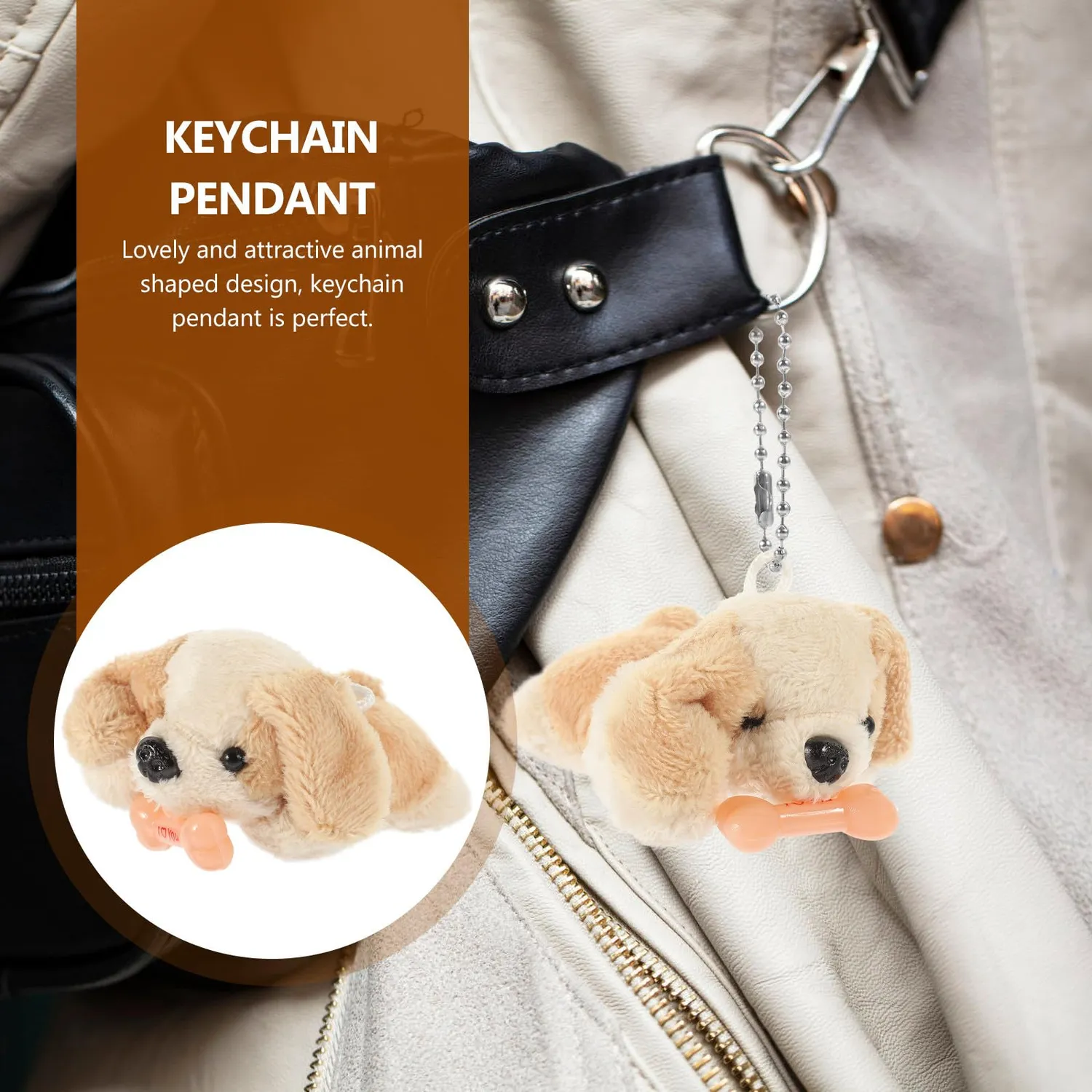 Angoily Portachiavi Peluche Cane Grigio Morbido 6,5 cm