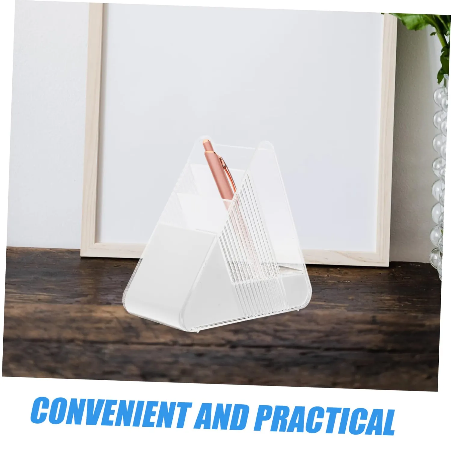 Angoily Portapenne Triangolare Bianco plastica da scrivania