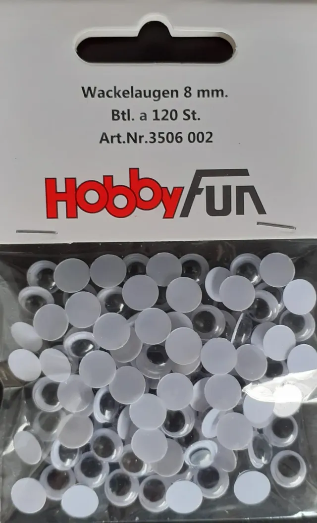 Deco Foam Occhietti Mobili 8mm 120 Pezzi Neri