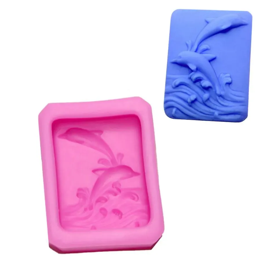 ArtSoap Delfini stampo silicone quadrato motivo marino
