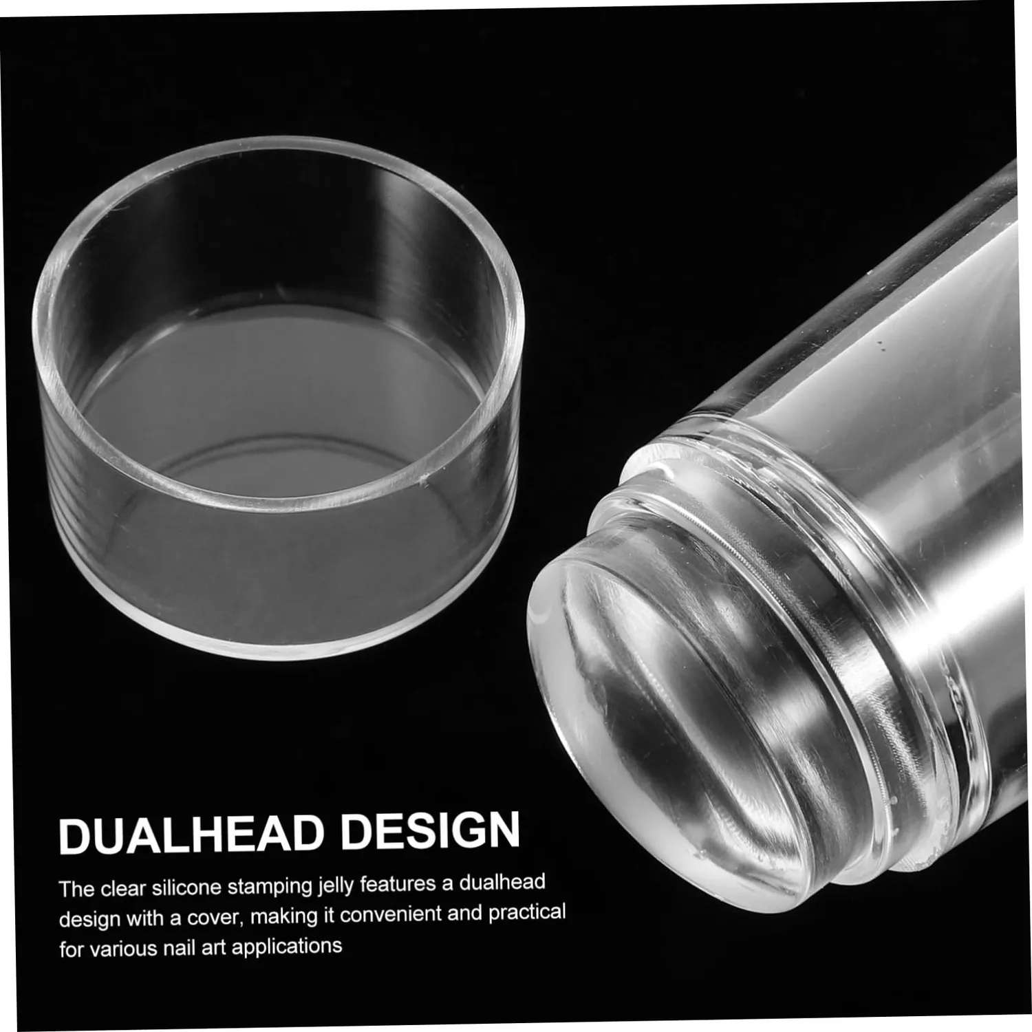 Angoily Stampo Unghie Silicone Trasparente Doppia Testa