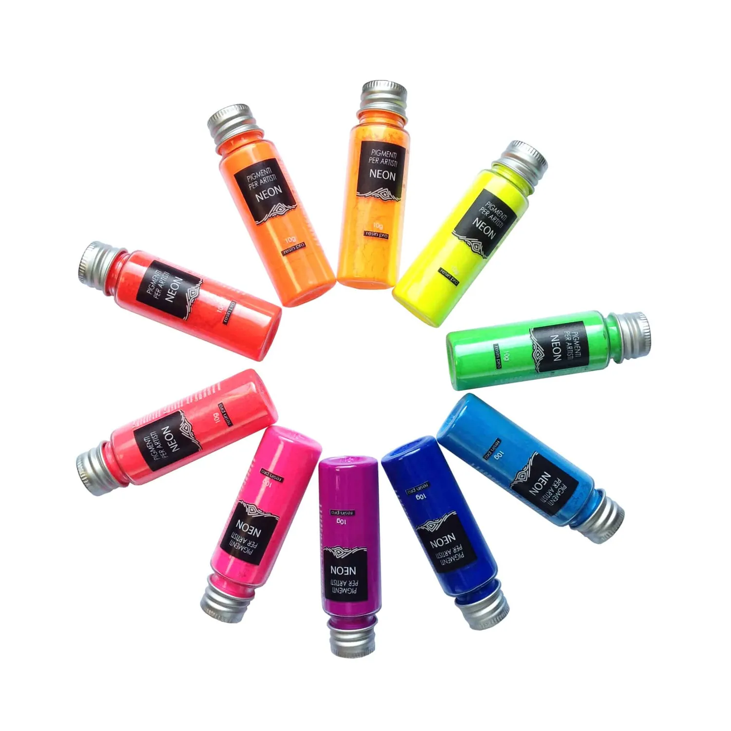 Naturesin Neon set pigmenti resina 10 colori fluorescenti