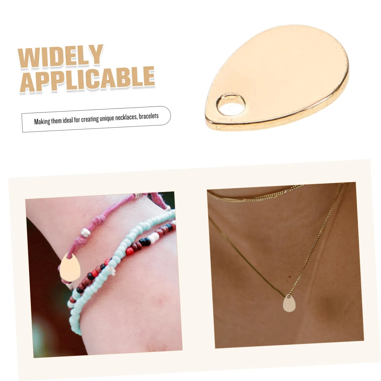 Angoily ciondoli goccia ottone oro 10 pezzi con foro