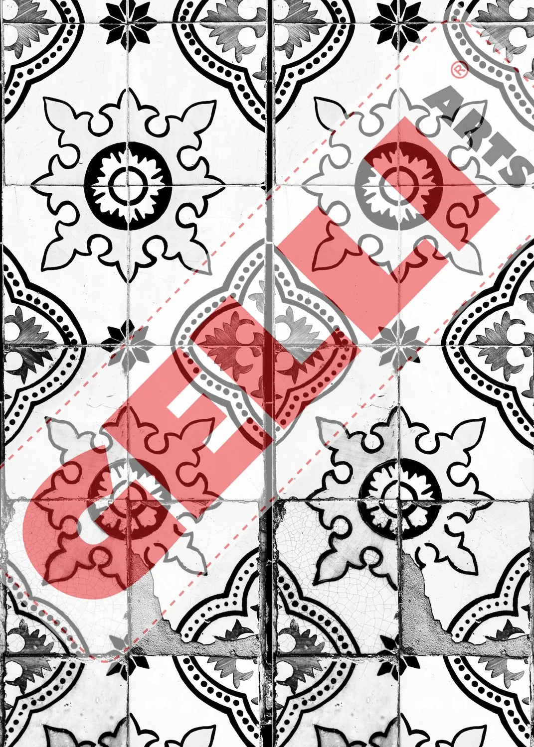 Gelli Arts Lisbon Tiles kit transfer 20 fogli maioliche
