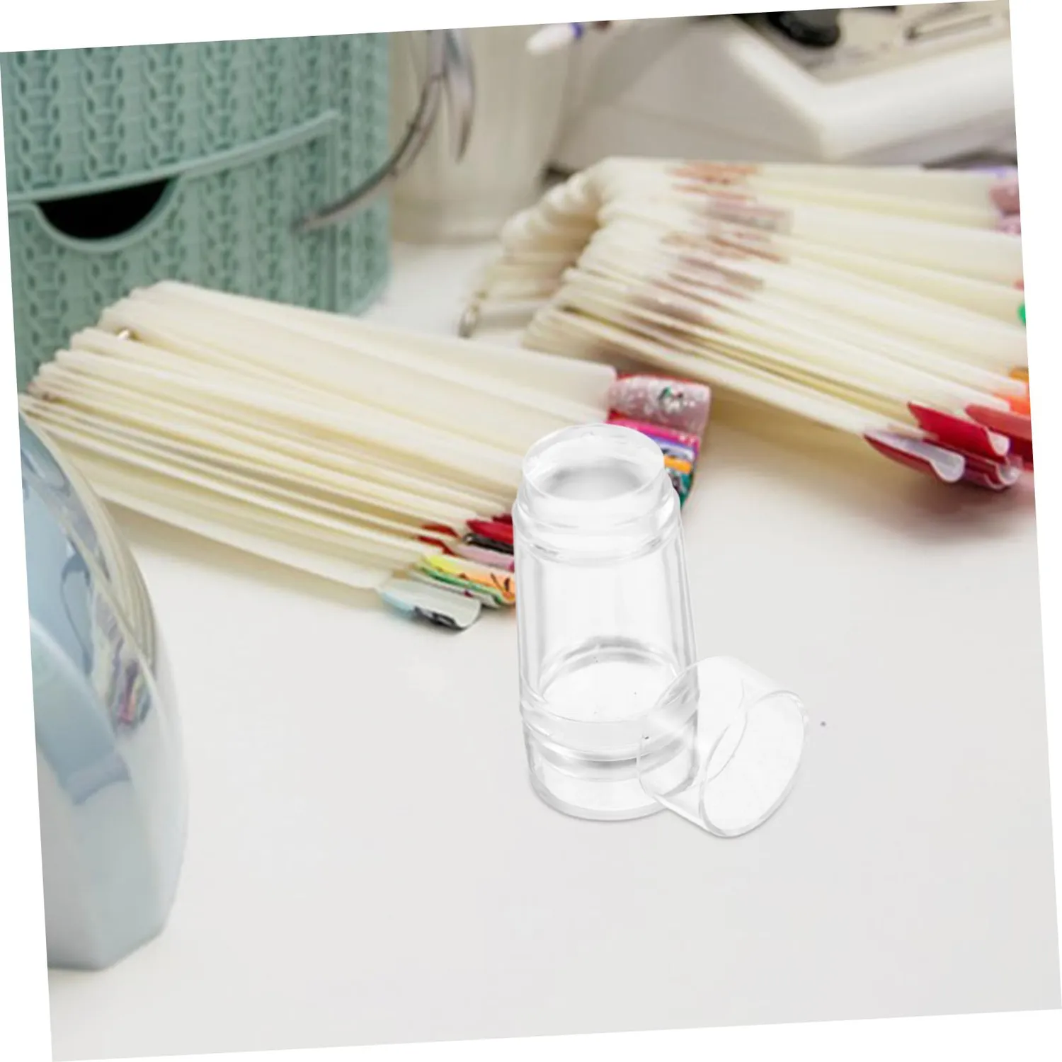 Angoily Stampo Unghie Silicone Trasparente Doppia Testa