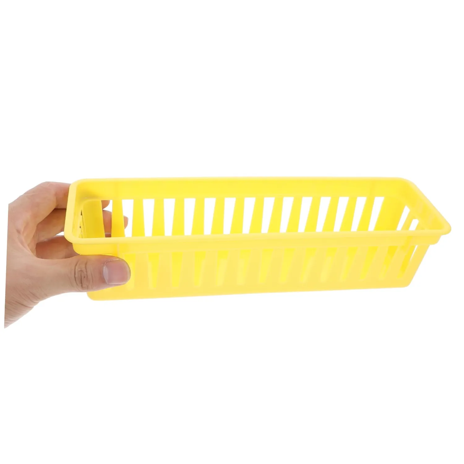 Angoily Cestino portamatite in plastica giallo salvaspazio