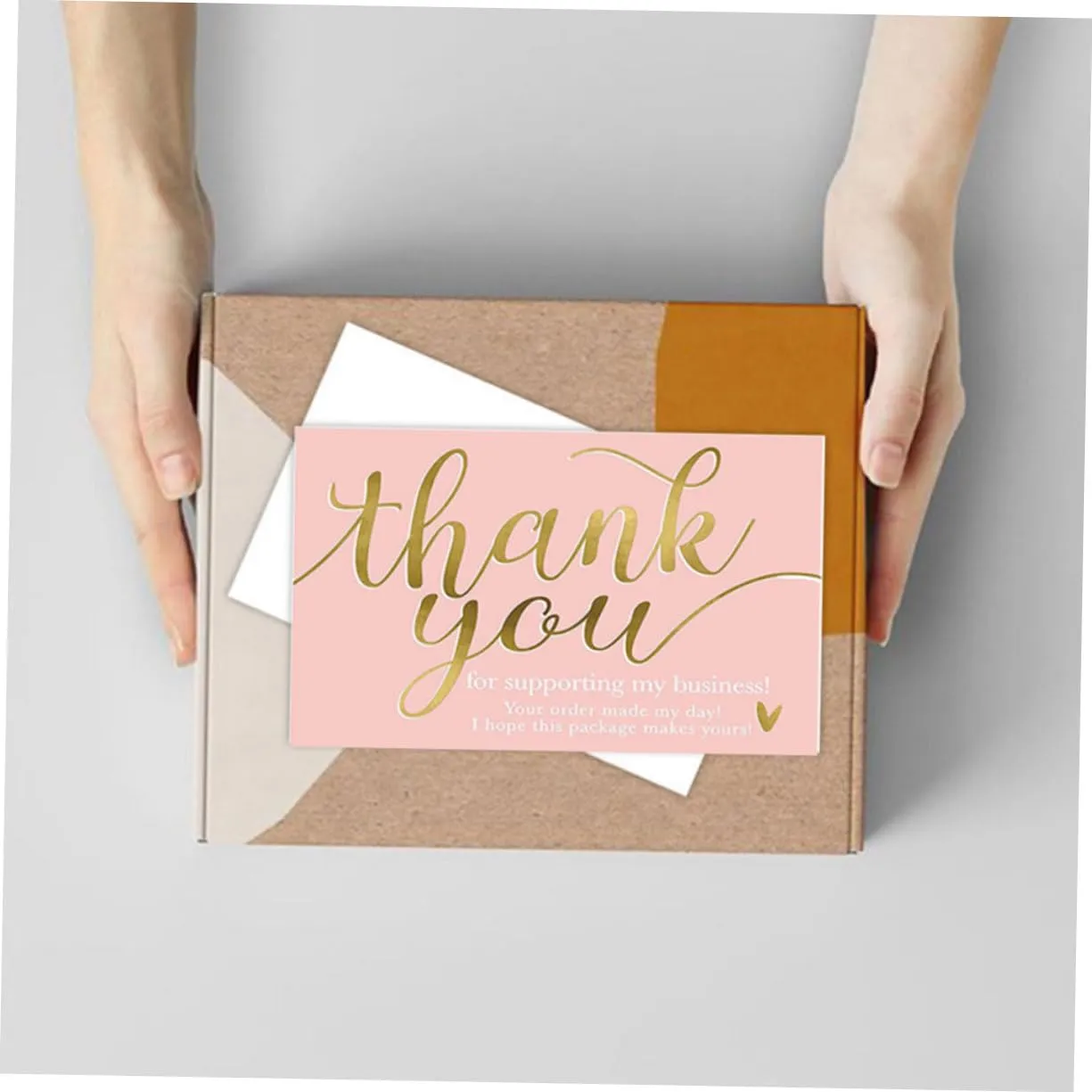 Angoily Biglietti Ringraziamento Rosa 50 Pezzi Carta Patinata
