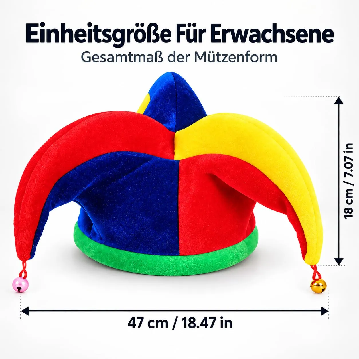 Angoily Cappello Giullare Triangolare Sonagli Adulto