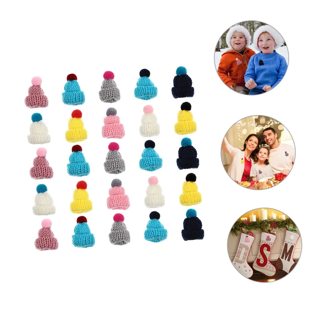 Angoily Mini Cappelli Maglia 100 Pezzi 5x3x3 cm