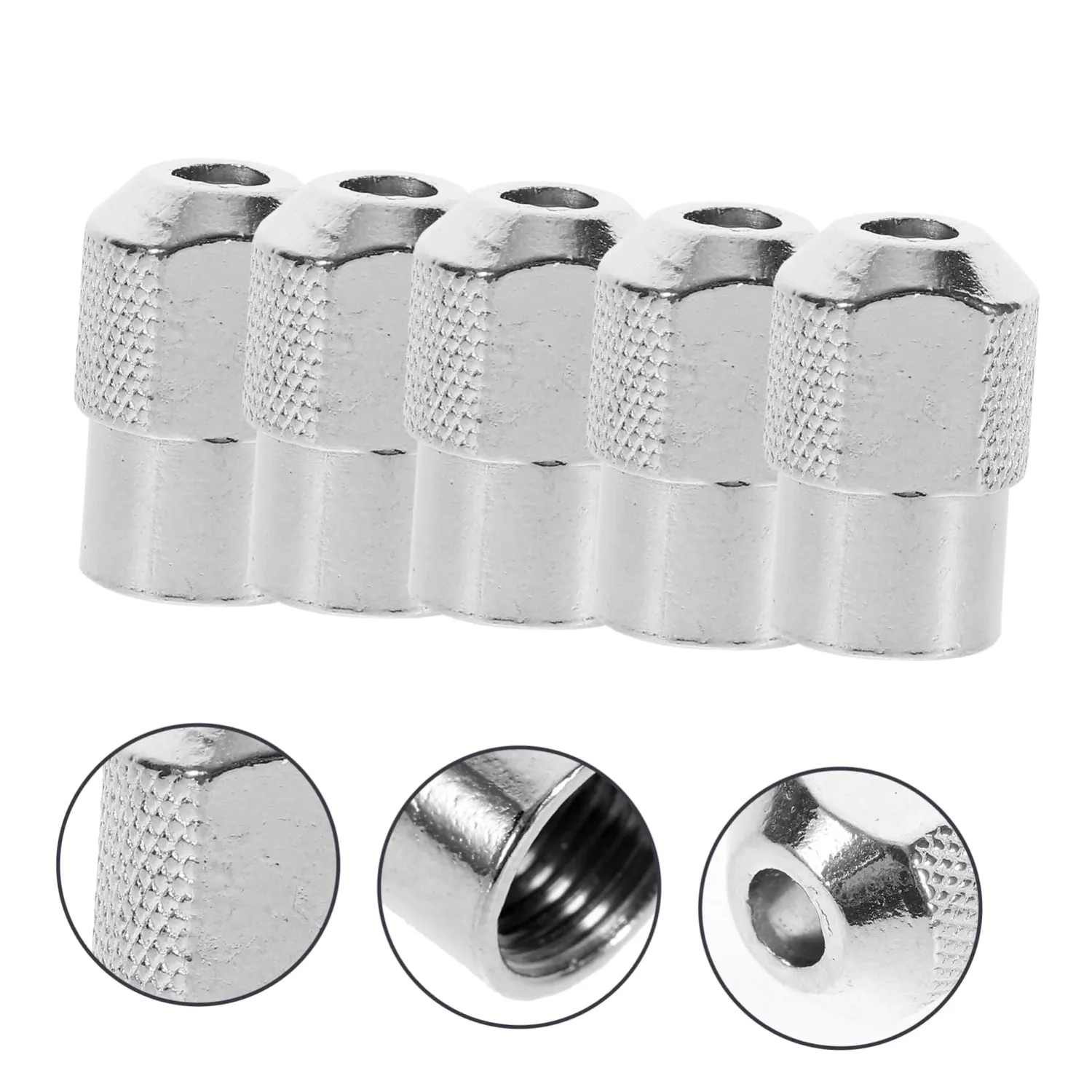 Angoily Dadi Argento M8x0.75 Lega Zinco Mandrino 5 Pezzi