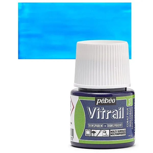 Pebeo Vitrail 37 smalto vetro blu cobalto 45 ml