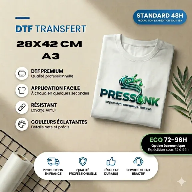 Pressink Standard transfer DTF A3 28x42 cm 60 lavaggi