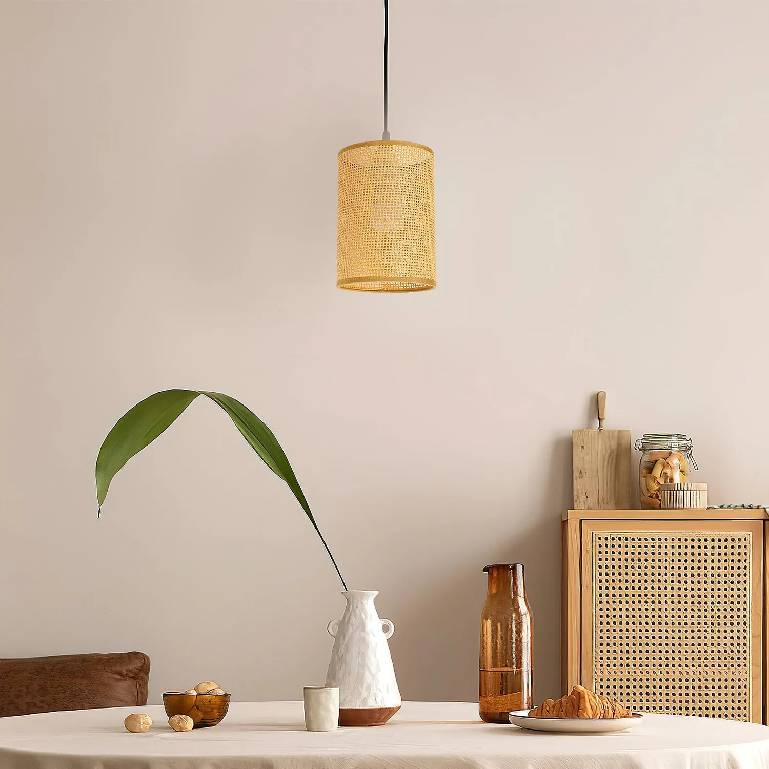 Angoily Paralume Rattan Country 20,5cm E27 E14
