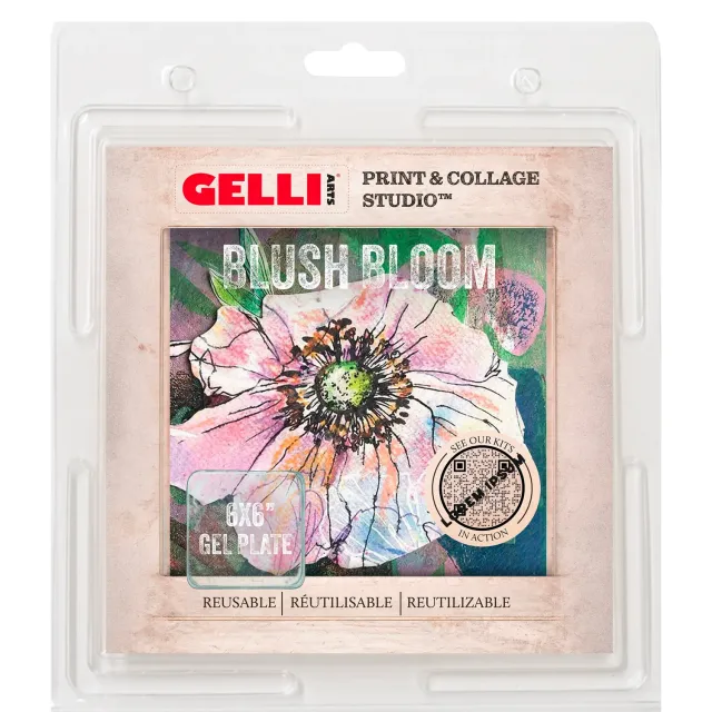 Gelli Arts Blush Bloom set collage floreale 15x15 cm