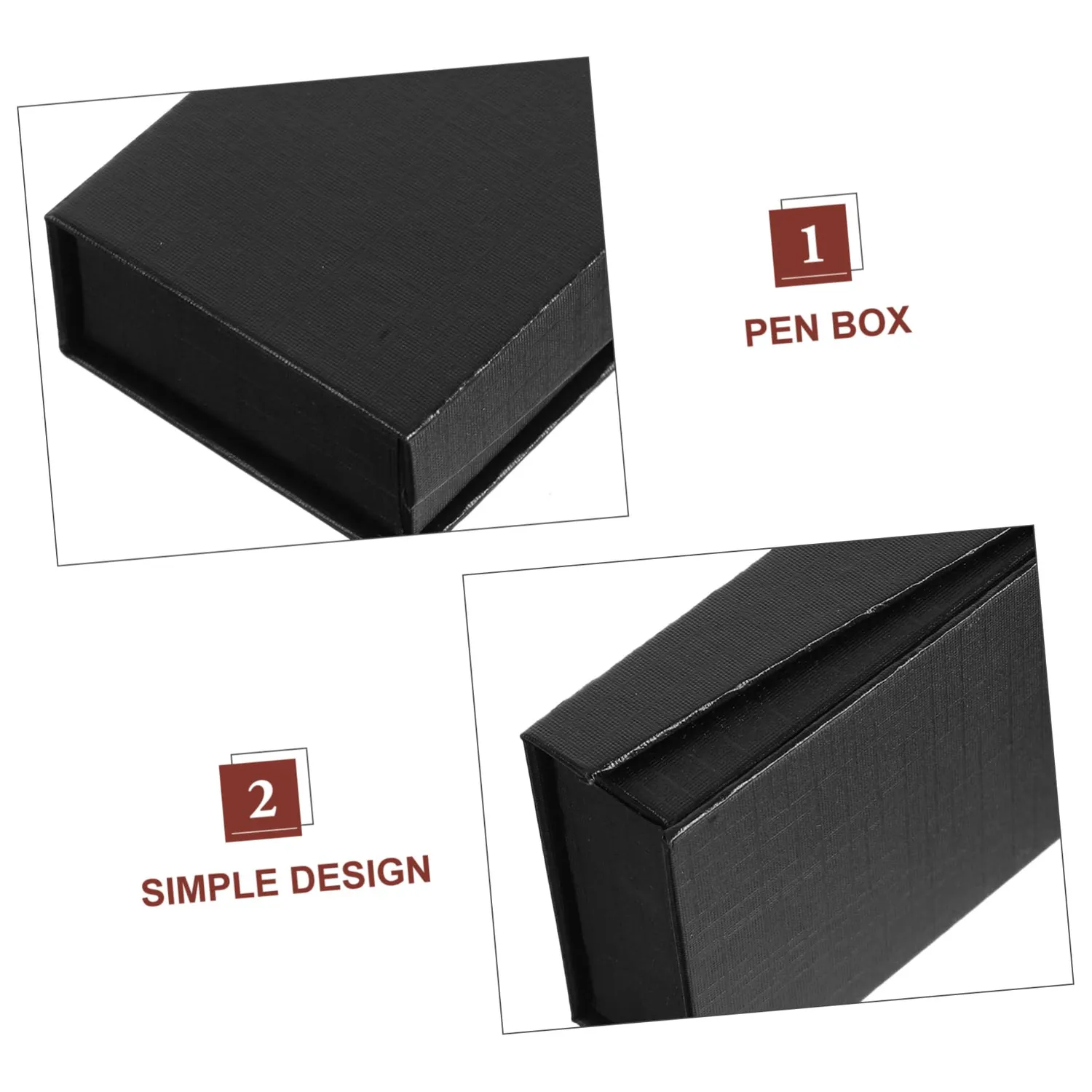 Angoily Astuccio Rettangolare Nero con Coperchio 6 Pezzi