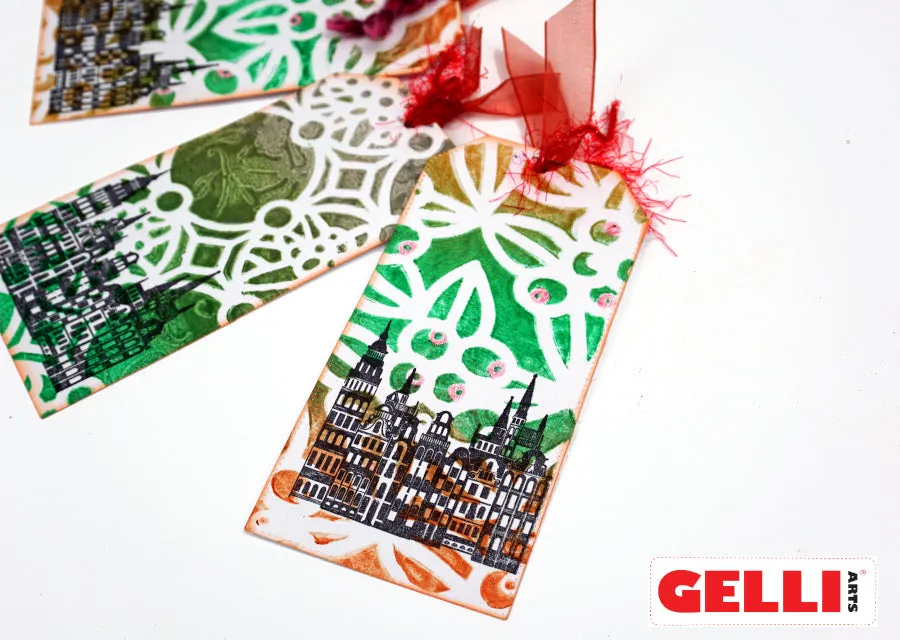 Gelli Arts Gaultheria 5x7 stencil bacche invernali