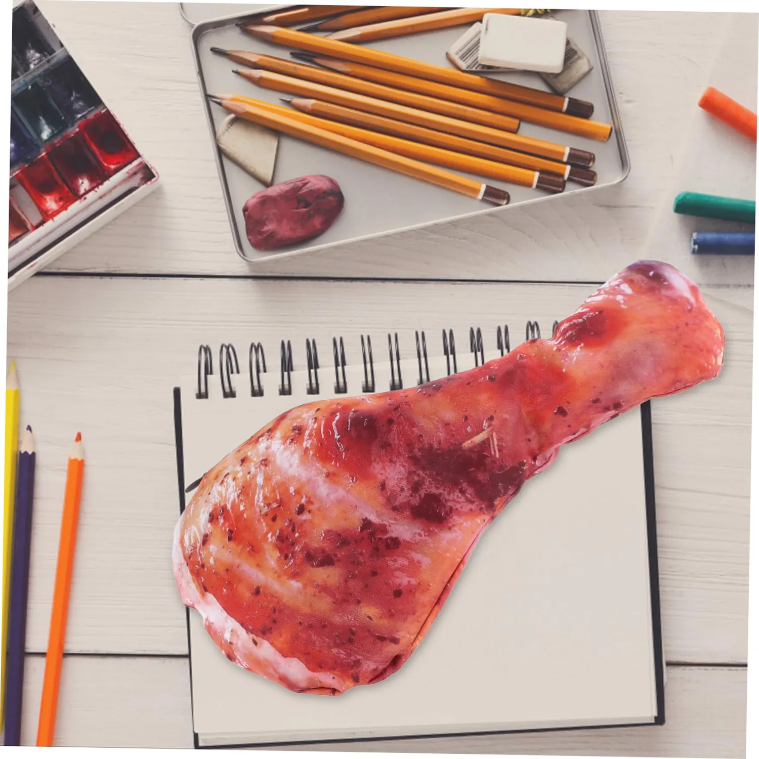 Angoily astuccio coscia di pollo marrone grande peluche