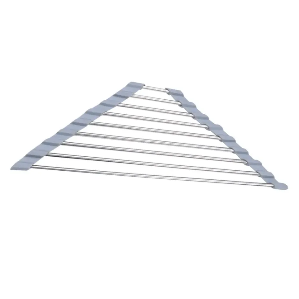 Angoily scolapiatti triangolo acciaio 40,5x22,7 cm pieghevole