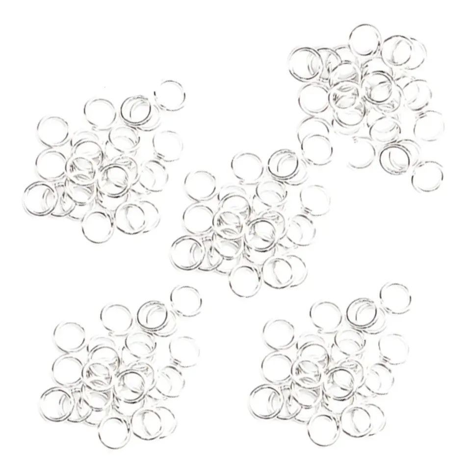 Angoily anellini metallo aperti 14mm 180 pezzi argento