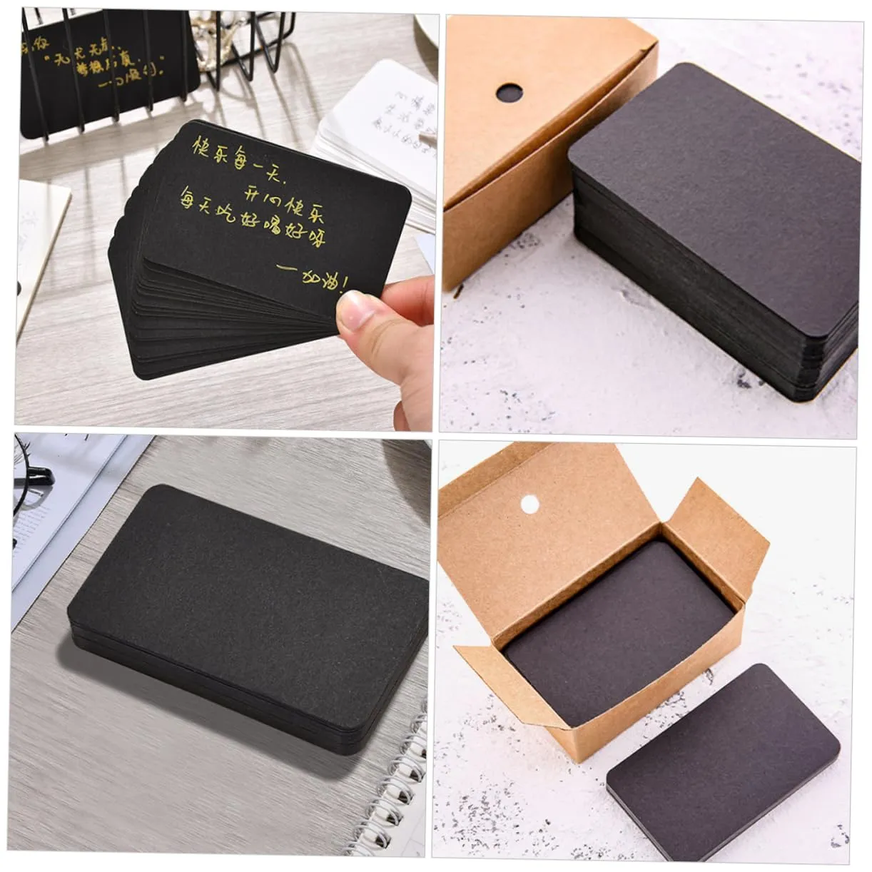 Angoily mini card indice nere 100 pezzi in carta per studio