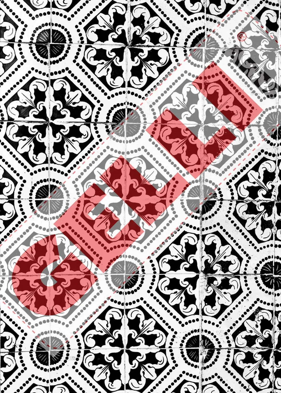 Gelli Arts Lisbon Tiles kit transfer 20 fogli maioliche