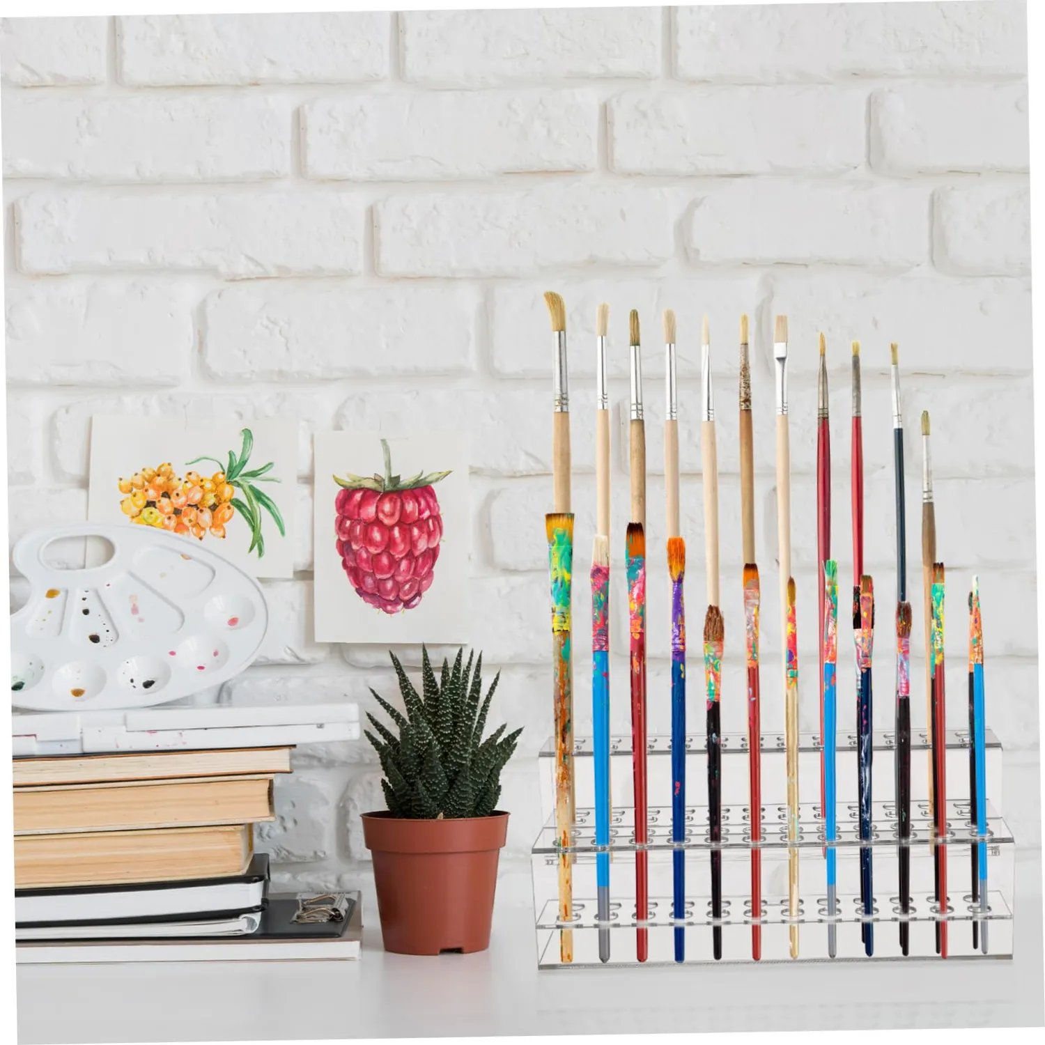 Angoily Organizer Portapenne Acrilico 48 Posti Trasparente