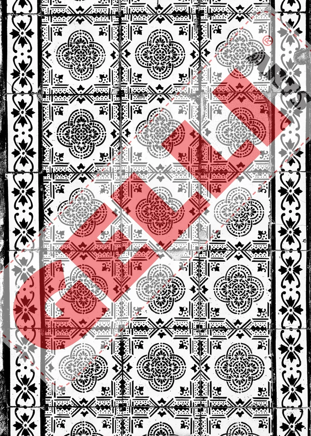 Gelli Arts Lisbon Tiles kit transfer 20 fogli maioliche
