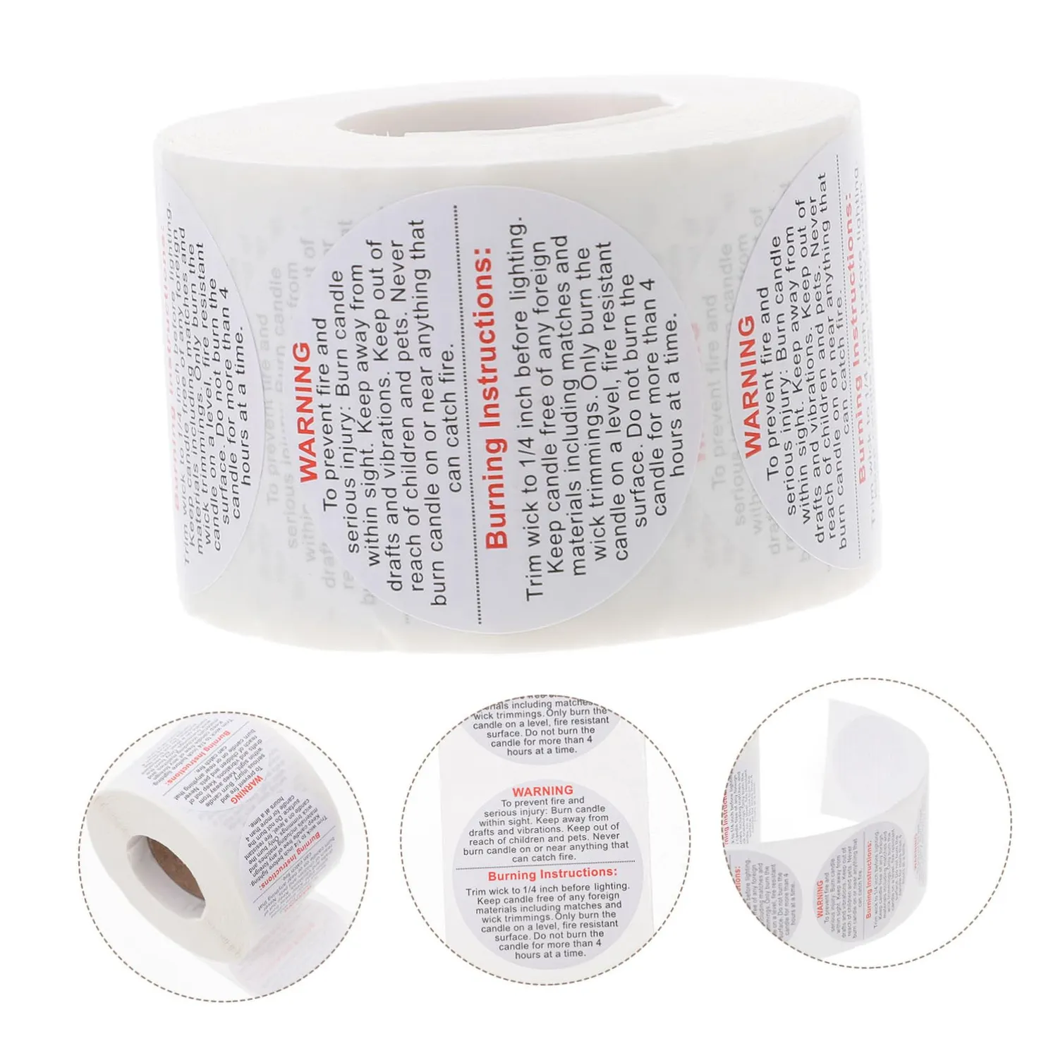 Angoily Etichette Avviso Candele Adesive Rotonde Nere 500 Pezzi