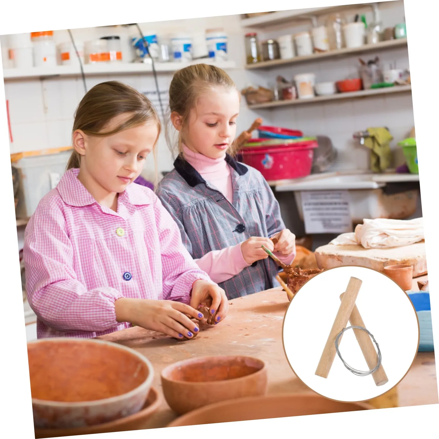 Angoily taglia argilla filo ceramica manico legno