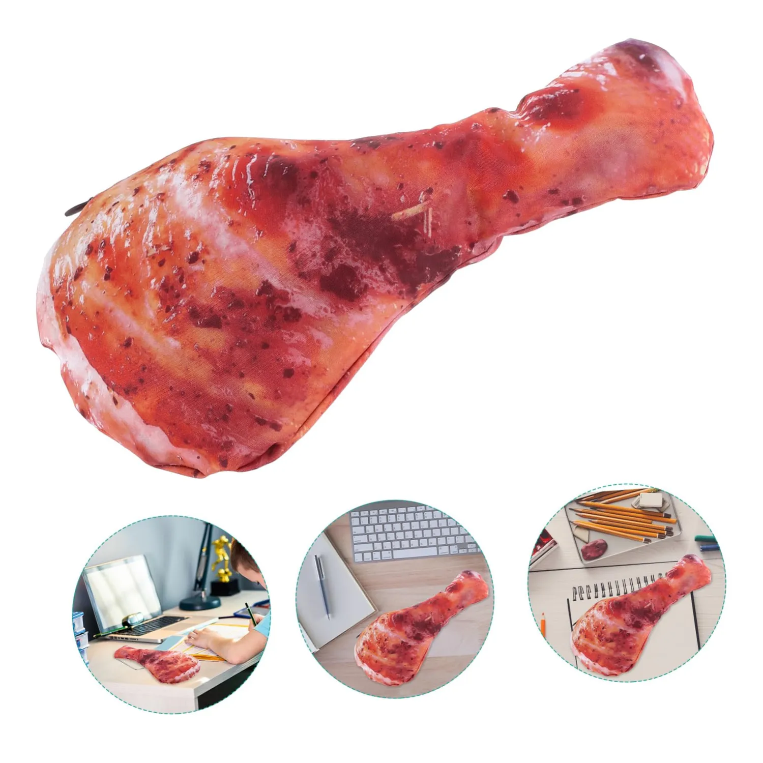 Angoily astuccio coscia di pollo marrone grande peluche